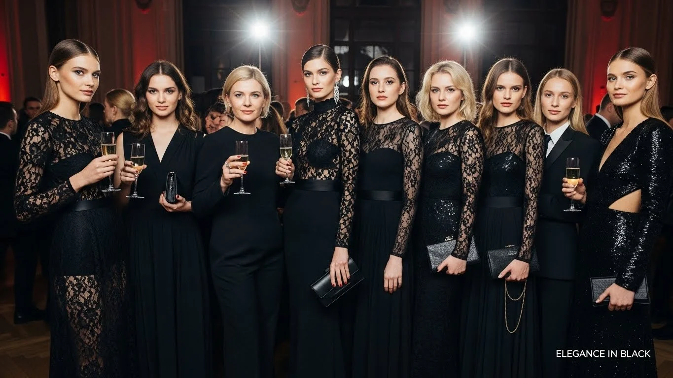 Celebration & Event Black Dress Captions