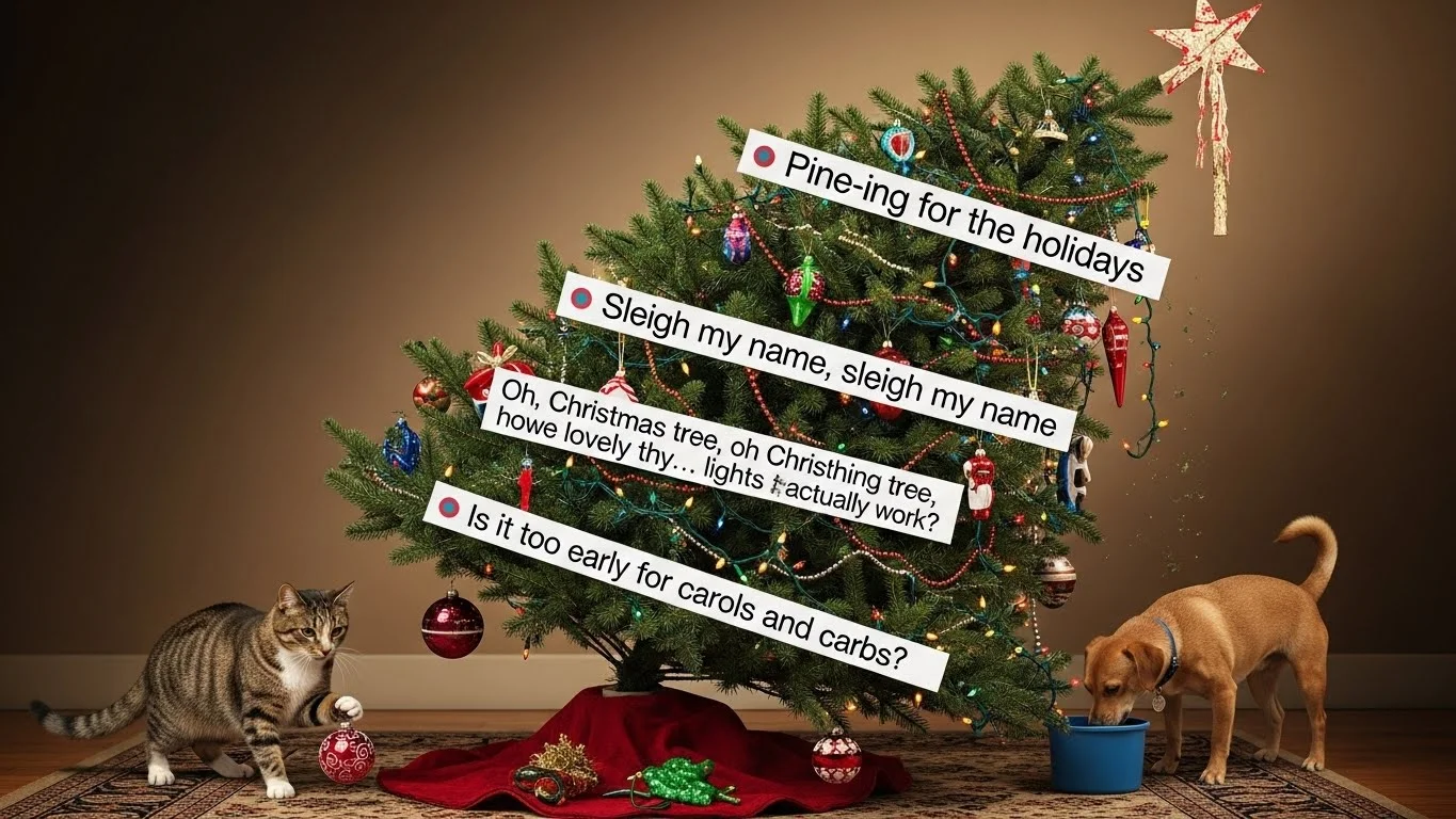 Cozy Christmas Tree Captions