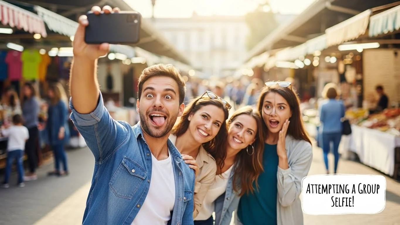 Cute & Playful clever selfie