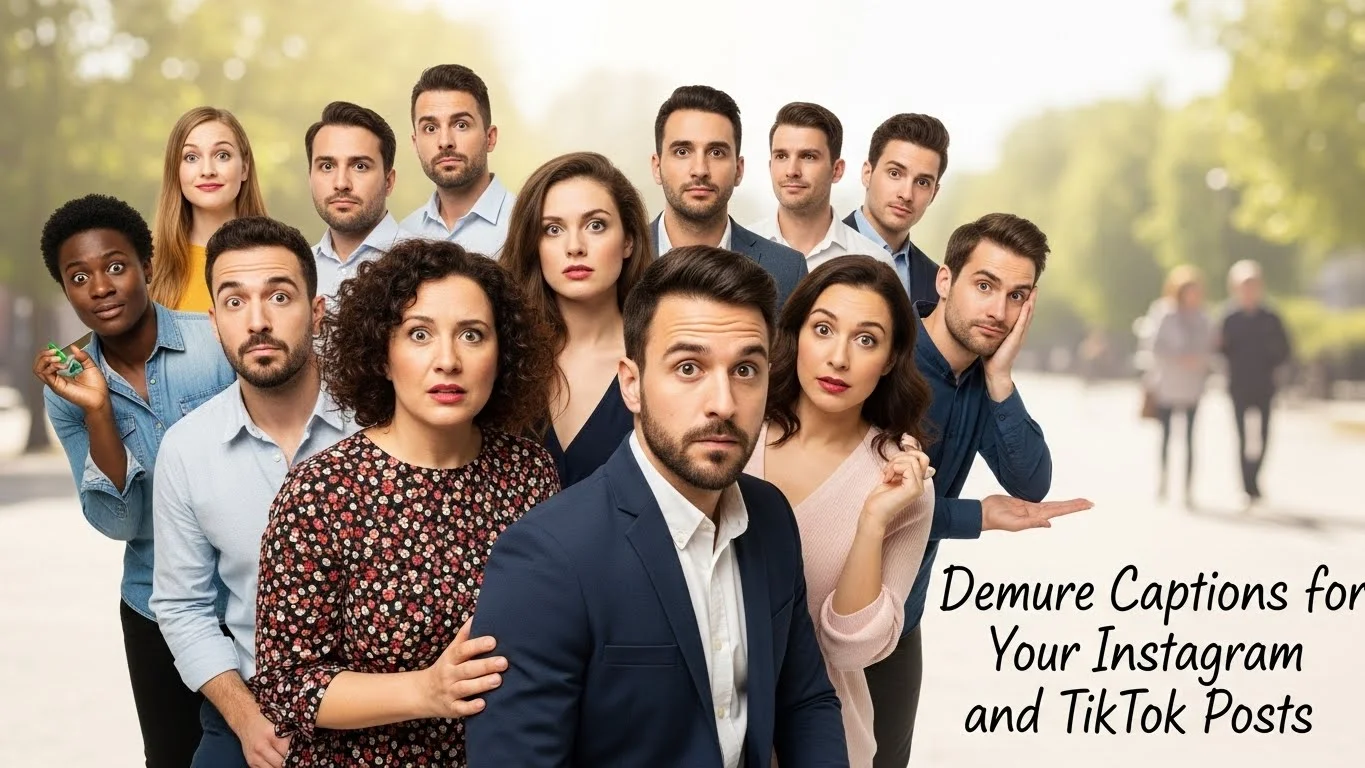 demure captions for instagram and tiktok posts