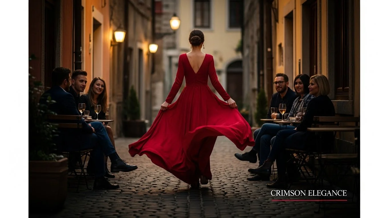 Flirty Red Dress Captions