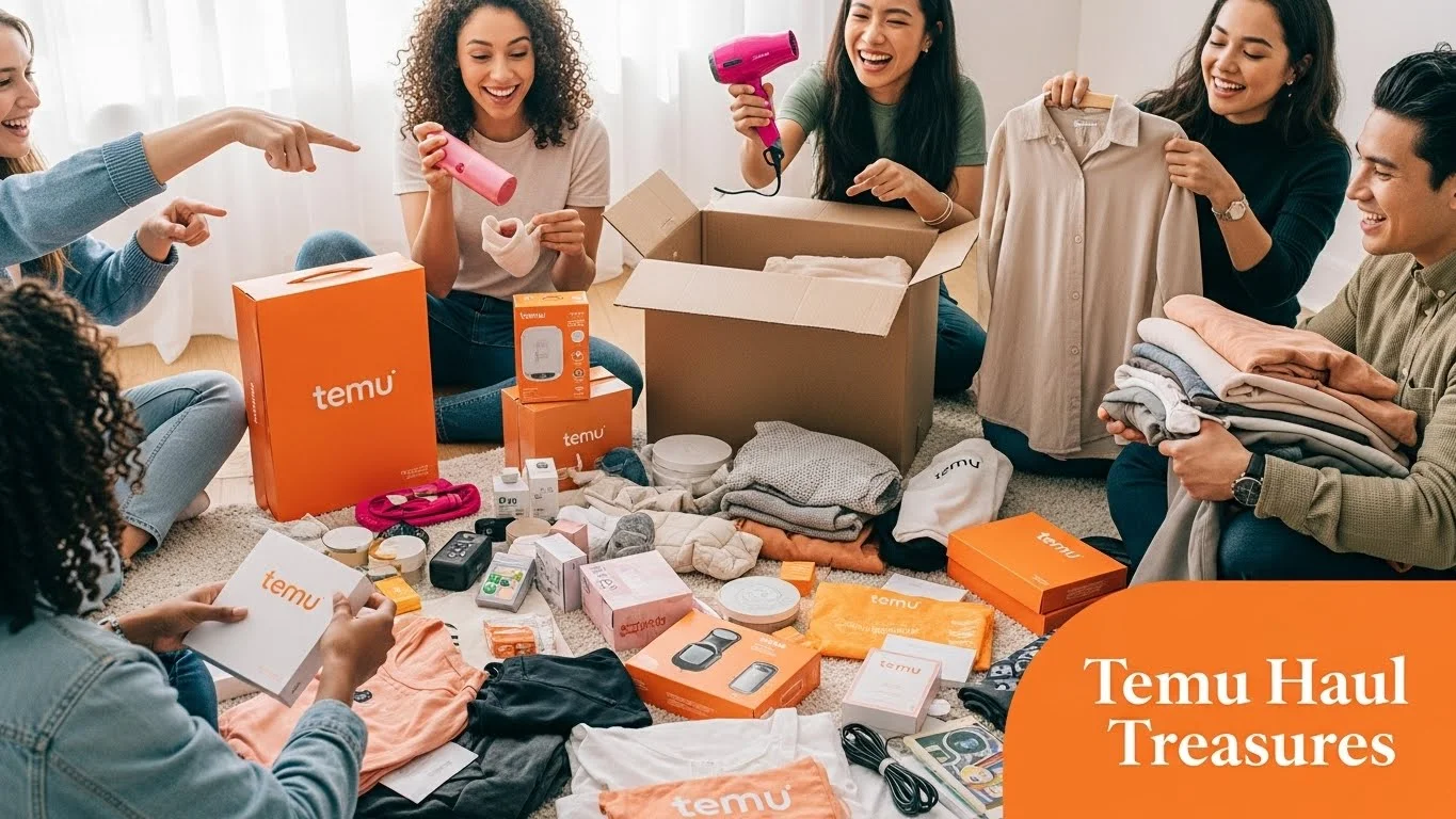 temu shopping haul captions