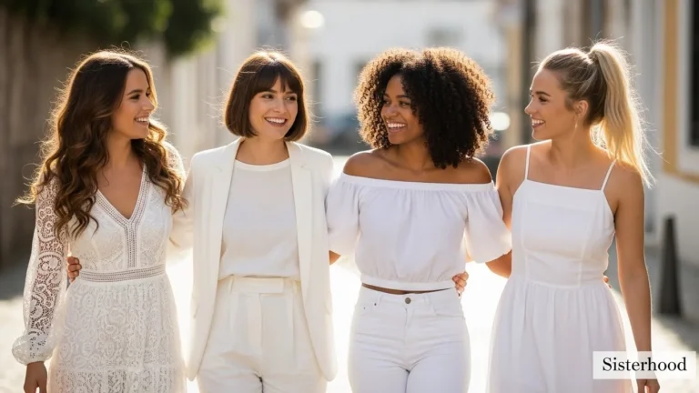 white outfit captions