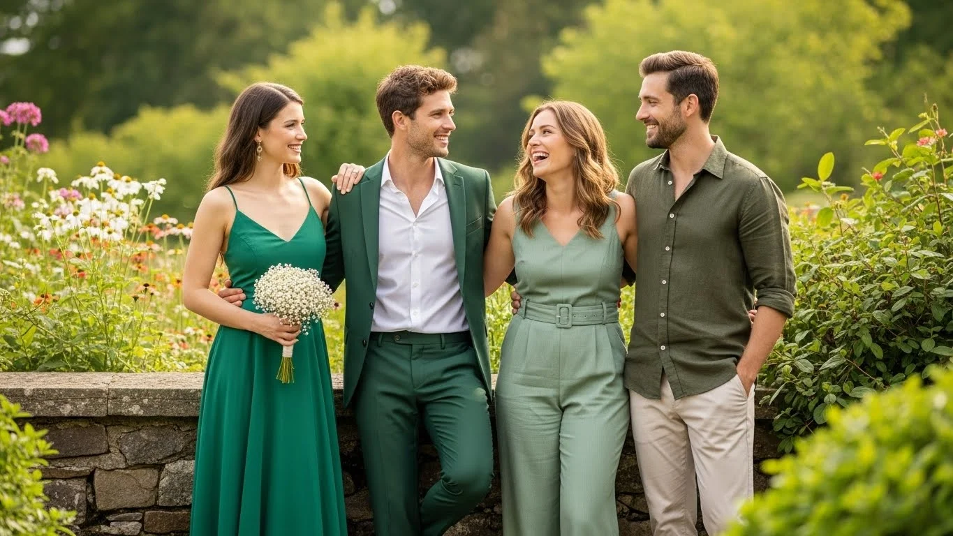 Dark Green & Emerald Outfit Captions