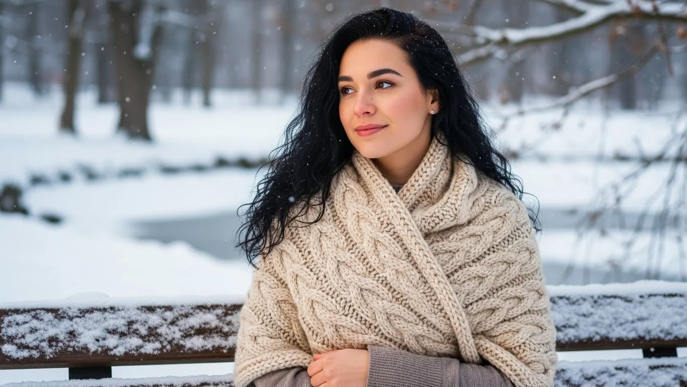 Winter Fashion Shawl Captions