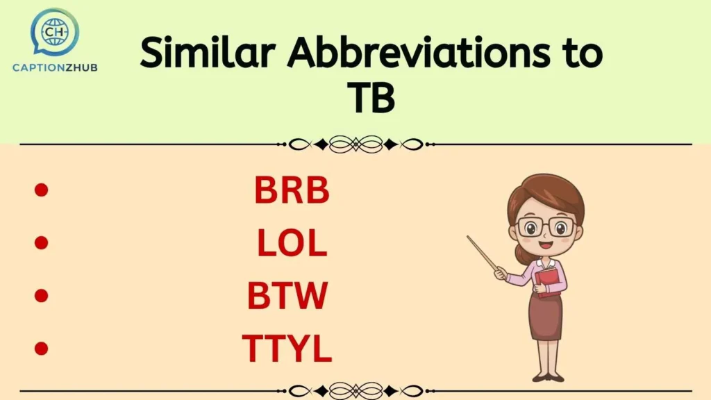 Similar Abbreviations to TB
