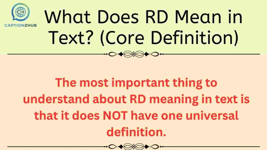 What Does RD Mean in Text? (Core Definition)