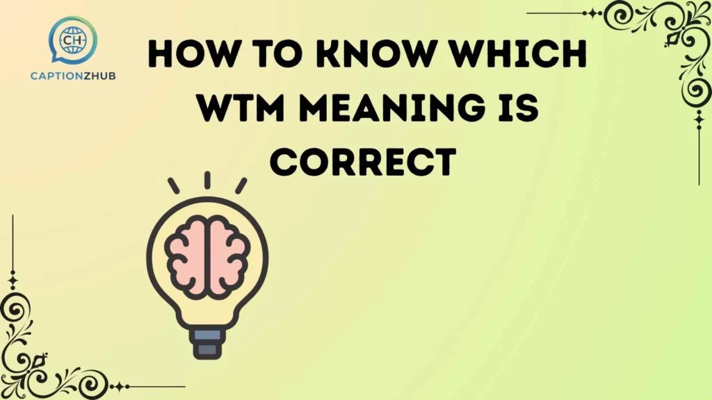 How to Know Which WTM Meaning Is Correct 