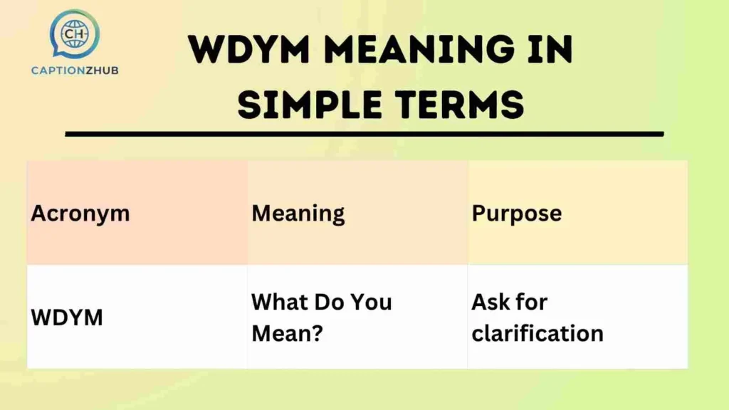 WDYM Meaning in Simple Terms